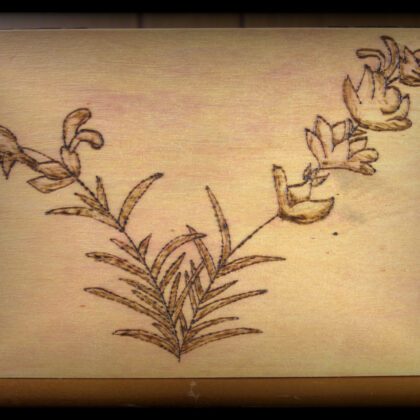 rosemary recipe box wood burned art